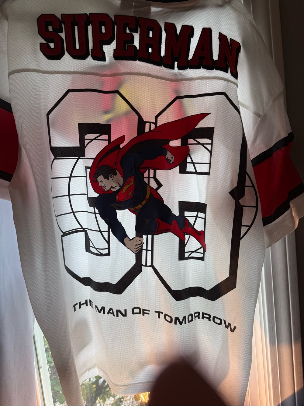 DC Comics White & Red Superman Graphic Jersey Top